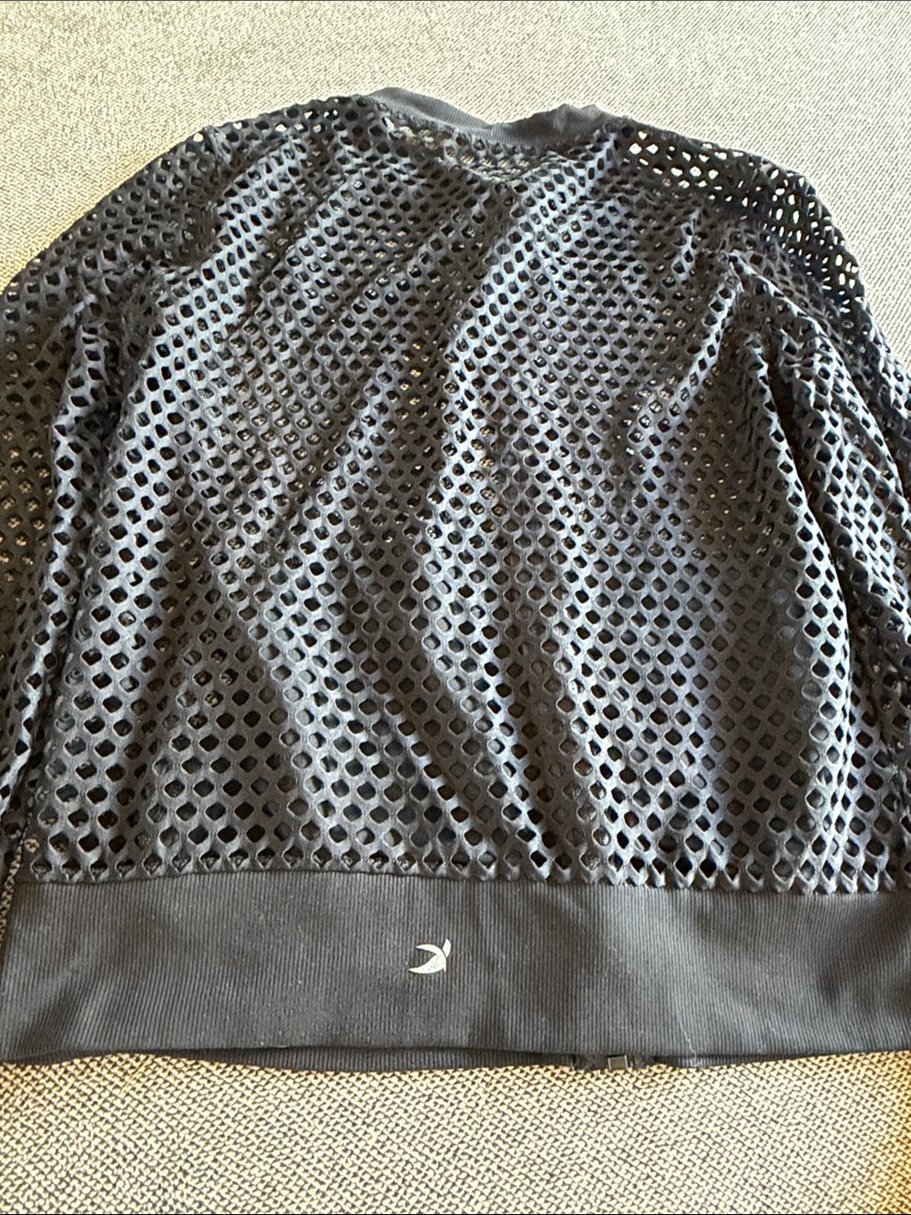 Glyder Black Mesh Bomber Jacket - Lightweight Athletic Cover-Up - Picture 3 of 4